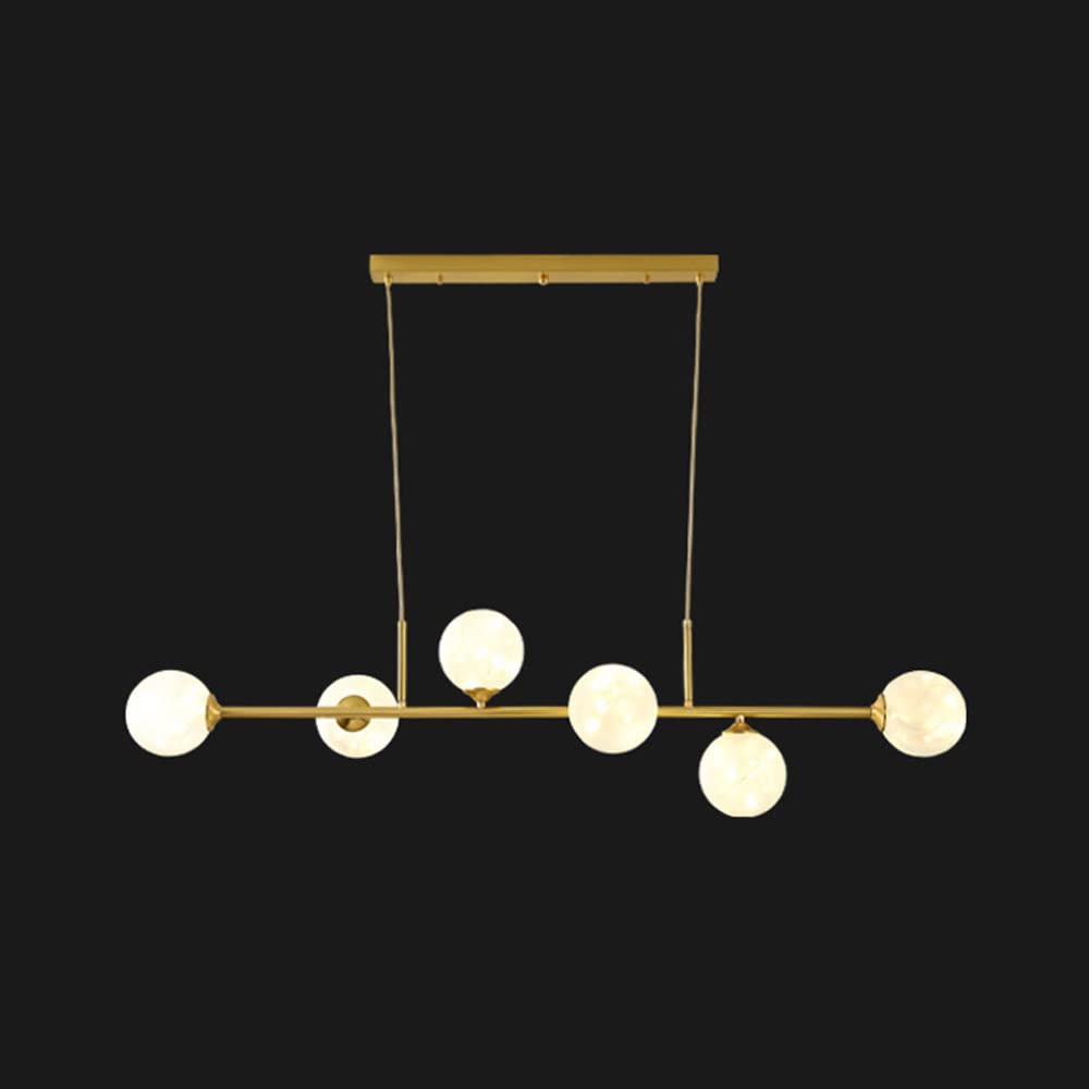 Luminaire suspendue nordique de luxe en verre blanc et finitions laiton doré