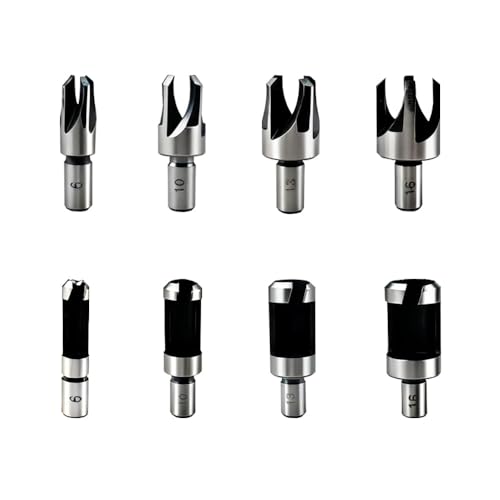 8 Pièces Fraise à Bouchonner Mèche à Bouchon Coupe-Bouchon Fabricant de Goujons 6mm 10mm 13mm 16mm Perceuse pour le Travail du Bois Forets à Bois à...