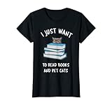 Solo quiero leer libros y gatos mascotas - azul ruso Camiseta