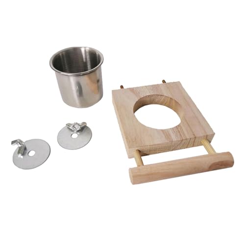 Generic 鳥の餌箱、給水・給餌用品、ケージの付属品を取り付けるための木製止まり木