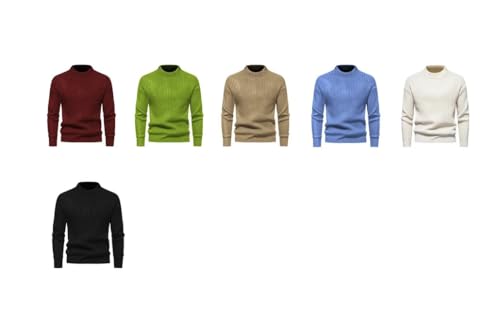 Men's Comfortable and Warm Versatile Knitted Casual Pullover Thickened and Warm Sweater Sky Blue 2XL2