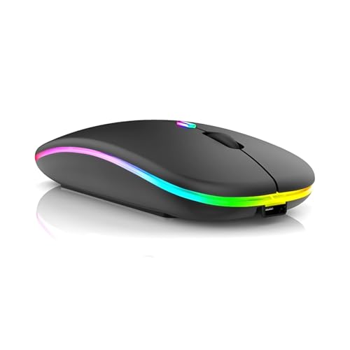 Mouse Sem Fio Recarregável Wireless Bluetooth Optico Led Rgb Colorido Ergonômico Usb 2.4 Ghz Notebook Computador Pc - Pazie®
