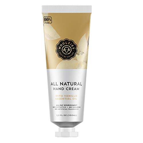 Woolzies Natural Vanilla Hand Cream 3.3 Oz, Ultimate Care for Working Hands - Hydrates, Protects, Intense Moisturizer, Non-greasy, for Rough & Dry Hands, Restores | Made With 100% Pure Essential Oil