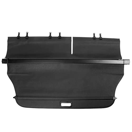 Cargo Cover Compatible with 2014-2018 Jeep Cherokee, Unpainted Black Vinly+Aluminum Rod Rear Tonneau Security Cover Retractable by IKON MOTORSPORTS, 2015 2016 2017 -  5-TC-JCRK14-BK