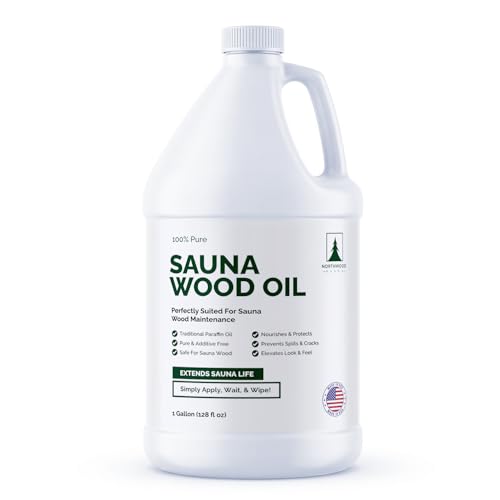 Northwood Sauna - Sauna Wood Oil - 100% Pure Paraffin Oil - Traditional Sauna Sealer - 1 Gallon (128 Fl Oz)