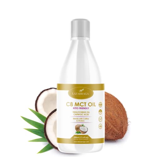 Lazarraga Aceite MCT Puro | C8 + C10 MCT Origen Coco 100% | Apoya Nutrición Keto Diet y Ayuno |...