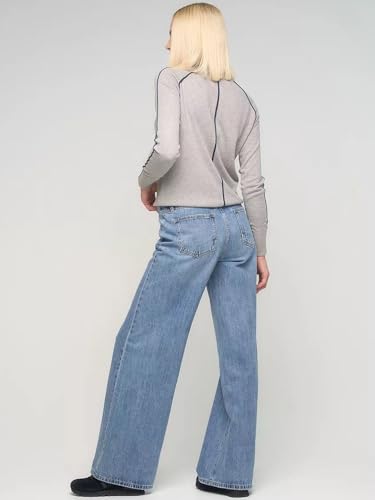 Image of KOTTY Women's Wide Leg Denim Jeans | Relaxed Fit High Rise Fashion Jeans for Casual Wear