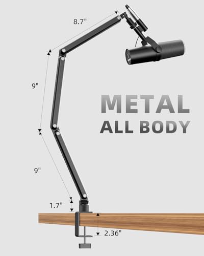 image for TODI Mic Arm for Lightweight Mics, Microphone Arm Rotatable, Storable 