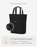 Kapten & Son Rucksack Lindby All Black 18 L | 2in1 Tasche & Rucksack | inkl. Kofferbefestigung, Laptopfach, Flaschenhalterung | Shopper Damen – Ansicht 5