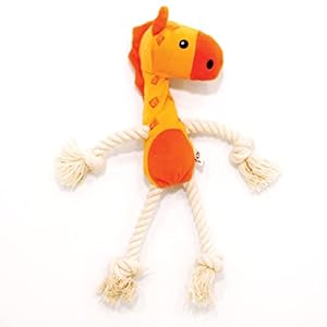 Goofy Tails Giraffe Plush Toy for Dogs | Squeaky Toys for Puppy | Rope Toys for Dogs