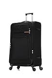 Skylark 32" Extra Large Suitcase Super Lightweight Luggage 20% Expandable 4 Wheels Spinner 3-Digit Combination Lock Soft Shell Luggage Check in for 30kg (Black, 162 litres)