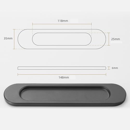 Miniatura 2 de Biglumin 2 Piezas Tiradores De Puerta Corredera Autoadhesivos,Tirador Puerta Corredera Aluminio, No Requiere Perforación, Adecuado Para Armarios,Ventanas,148mm Esquina Redondeada Gris