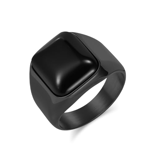 Bague en acier inoxydable homme 17mm noire taille 59