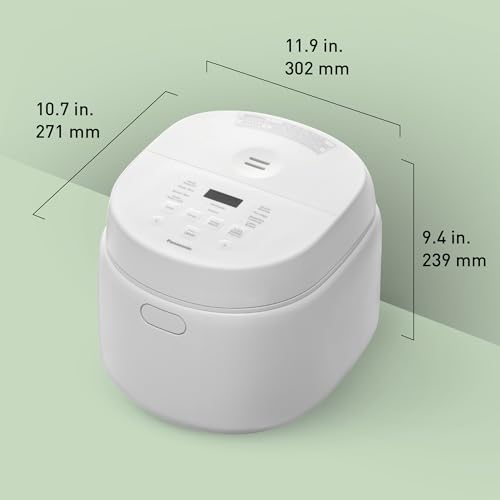 Panasonic SRDL185 Rice Cooker,10-Cup Uncooked/20-Cup Cooked, Fuzzy Logic Micom, Binchotan 5-Layer Non-Stick Pan, 10 Programs, Auto Keep Warm, Top LED, Steam Basket, Ladle, Scoop & Cup, White by Panasonic - Image 6