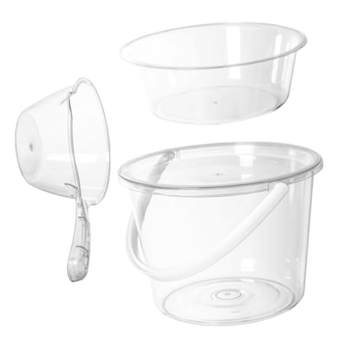 BESTYASH Large Capacity Transparent Wash Bucket Round Plastic Water Bucket for Home Cleaning with Handle