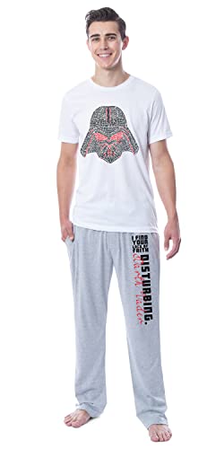 Star Wars Darth Vader I Find Your Faith Inquietante Personaje Refranes Jedi Sleep Pijama Conjunto Camisas Pantalones, Multicolor, Small
