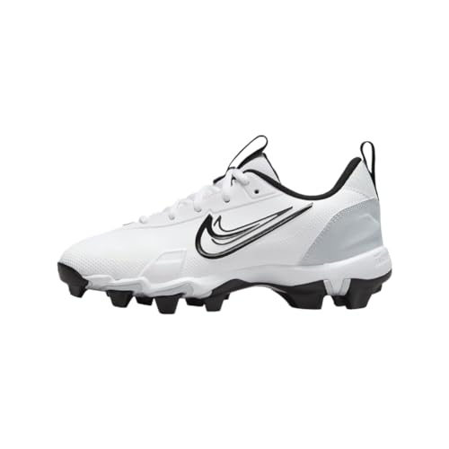 Nike Youth Force Trout 9 Keystone Low Rubber Baseball Cleats SZ 3.5 White | Black, FB9731-100