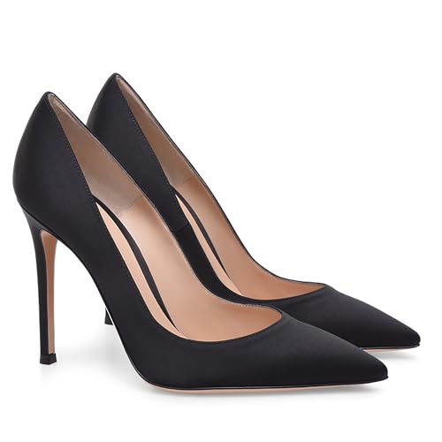Sexy Closed Pointed Toe Pumps for Women, Fashion Solid Color Stiletto Heels, Elegant Comfortable Slip On Wedding Party Dress High Heels Shoes