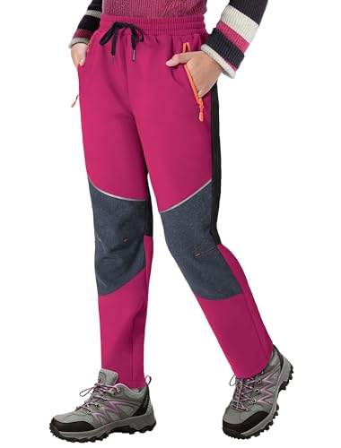 ANGEL CITIZ Kinder Softshellhose Winter Skihose für Jungen & Mädchen Thermo Regenhose Kinder mit Reflektoren Wathose Wanderhose Outdoor 116-158