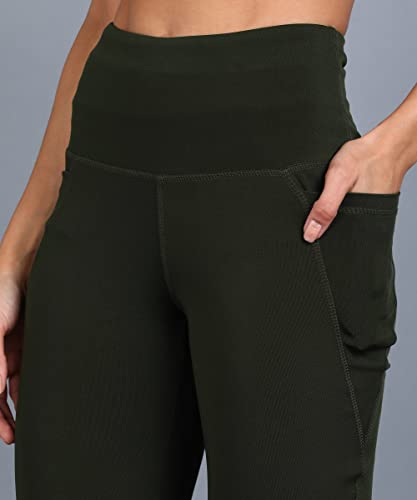 Image of Rock Paper Scissors Premium Flare Gym Pants High Waist Stretchable Flared Leggings with Pockets Gym wear /Active Wear Tights Yoga Pants Womens Workout Tights Gym Tight Black