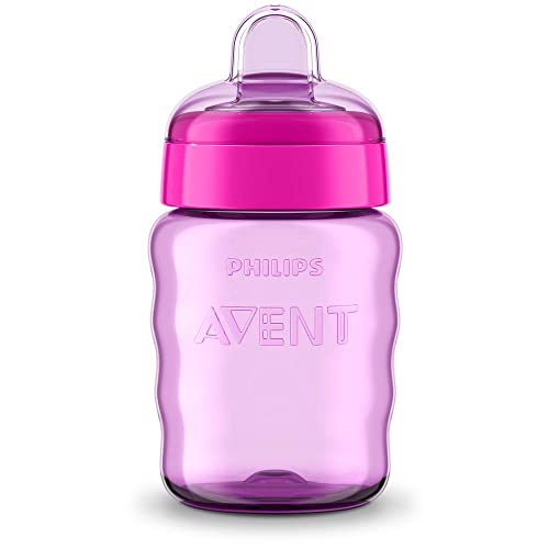 Image of AVENT Philips Silicone Classic Soft Spout Cup | 260ml | Pink /Purple | 9m+ | SCF553 /03