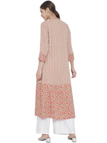 Image of Yash Gallery Women's Viscose Rayon Relaxed Fit Anarkali Floral Kurta