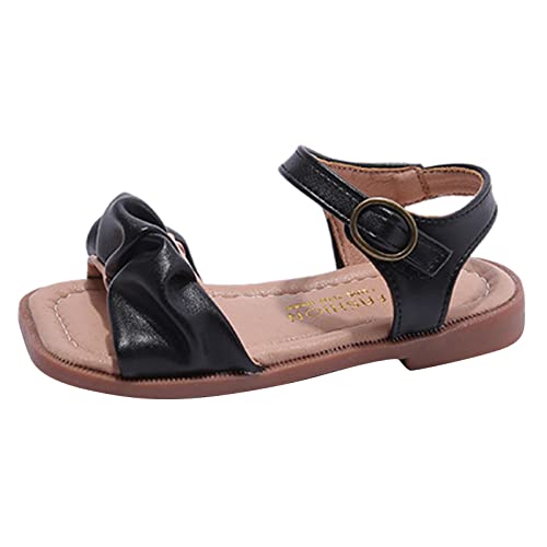 Children Shoes Fashion Flat Sandals Soft Surface Anti Slip Oversized Casual Open Toe Children Gymnastic Flip Flops (Black, 5.5-6 Years Little Child)