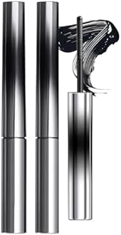 2-Pack Iron Wand Mascara, Tubing Mascara, Black Washable – Volumizing, Lengthening & Curling with Metal Wand | Smudge-Proof, Flake-Free, Clump-Free