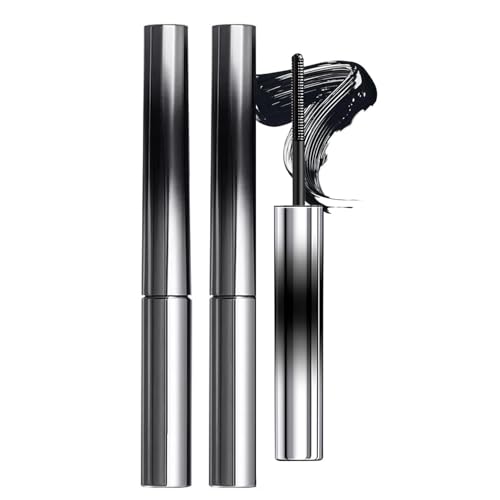 2-Pack Iron Wand Mascara, Tubing Mascara, Black Washable – Volumizing, Lengthening & Curling with Metal Wand | Smudge-Proof, Flake-Free, Clump-Free