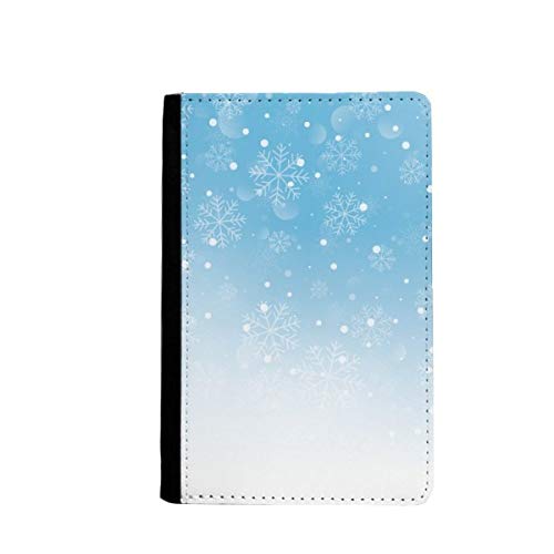 Étui passeport bleu ciel flocon de neige porte-carte de voyage 3.7x5.8" classique