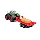 Bburago Traktor Fendt 1050 Vario mit Heuballen-Anhänger: Spielzeugtraktor mit Schwungrad-Antrieb, abnehmbare Fahrerkabine, ab 3 Jahren, grün (18-31674), Farblich Sortiert
