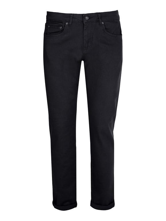 Pantalone 5 tasche stretch con cerniera nascosta. Vestibilità regolare e lavaggio stone wash. Chiusura: Cerniera. Gamba Dritta