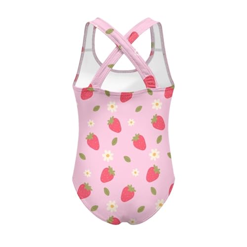 Image of Girls One Piece Swimsuits Teens Sleeveless Back Cross Strap Bathing Suit Kids Quick Dry Cute Beach Swimwear(5-14)