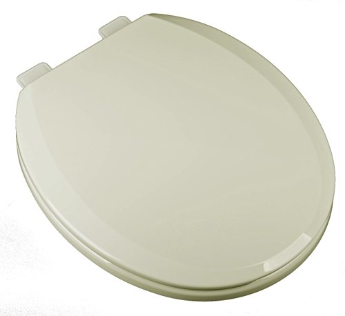 Bath Décor 2F1R7-01 Deluxe Slow Close Round Top Mount Adjustable Release and Clean Hinge Toilet Seat, Bone