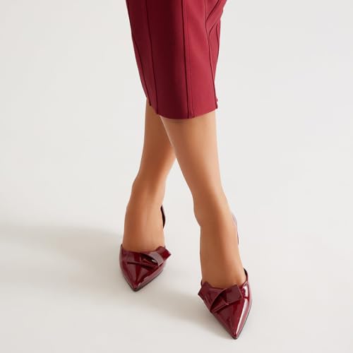 miss left Women Classic Pointed Toe Patent Leather D'Orsay Pumps Comfy Low Heel Slip on Party Office Dressy Shoes Size 4-16 US4