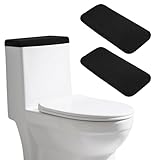 2 Pcs Toilet Tank Cover, Universal Toilet Tank Lid, Toilet Top Cover, Toilet Tank Lid Replacement, Soft and Absorbent with Elastic Bottom for Bathroom Decor Accessories (Black)