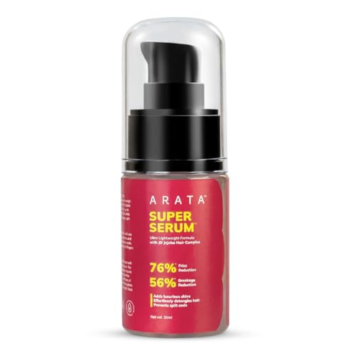 Arata Super Serum™ For Dry & Frizzy Hair | 76% Frizz Reduction | 56% Breakage Reduction | Luxurious Shine | Prevents Split Ends | Powered By JD Jojoba Hair Complex | Hair Serum For Women & Men |30ml