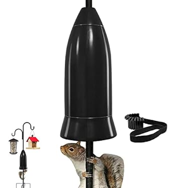 AMAZON - Bird Feeders Pole Squirrel Baffle Raccoon Stopper Bird Feeder Baffle Guard Valentines Day Gifts – Pole Mount and Hanging – No Need to Take Down Pole Model Easy to Install,Protect Bird Feeder