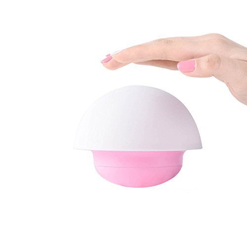 Touch Sensor Night Light for Baby MECO Mushroom Design Color Changing LED Nightlight Touch Sensitive Multicolor Bedside Tumbler Lamp for Kids Bedroom (Pink)
