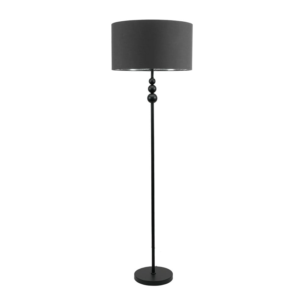 ValueLights | Marissa Black Floor Lamp with Charcoal & Chrome Inner Shade & Warm White Bulb | Floor Lamps, Home Décor & Improvement Essential