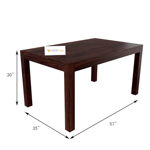 Image of RECTART Sheesham Solid Wood Six Seater Dining Table with Six Foster Top Chairs for Dining Room & Restaurant | Finish - Warm Chestnut