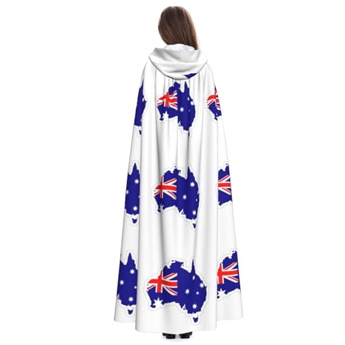 Cape à capuche carte médiévale et drapeau australien pour cosplay - 5