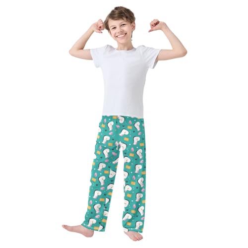 Lovely Dino Roar Boys Long Pants Soft Trousers Elastic Waist Kids Lounge Bottoms with Pockets S-XL2