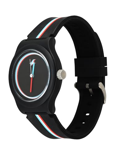 Image of Fastrack Tees Zine with Black Dial Black Silicon Strap Watch for Unisex - 38037PP24W