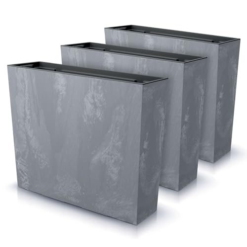 IMJ Global Juego de 3 macetas rectangulares