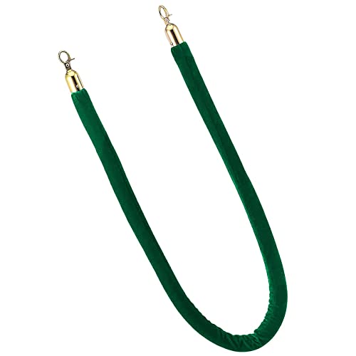 GBRJUYF Cuerda de Control de multitudes con Ganchos de Acero Inoxidable de Primera Calidad - Cuerda Trenzada de 24 Pulgadas de Color Verde para gestión de Eventos y Filas - Ideal para Rest