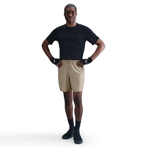 Nike Form Vielseitige Dri-Fit Herrenshorts Ohne Futter (Ca. 18 cm), Desert Khaki/Black, DV9857-251, S