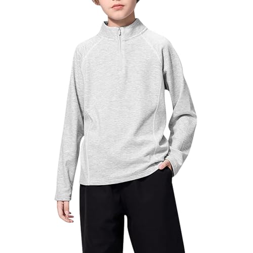 Pull col montant zippé 1/4 pour garçon en maille légère et douce