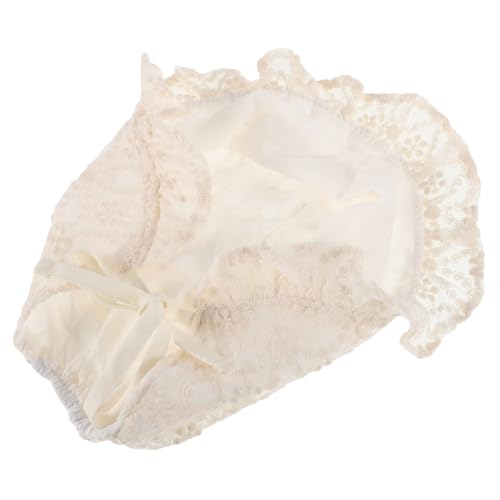Holibanna Newborn Lace Bonnet Hat for UV Protection Charming Design for Baptisms Parties and Photoshoots Decorative Travel Cap White
