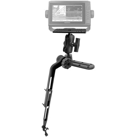 WINDFRD 1.5" Ball Kayak Fish Finder Mount with Transducer Mounting Arm, Marine Electronic Mount Plate with Low Profile Track, Compatible with RAM Mounts, Scotty, Lowrance, Garmin Cover